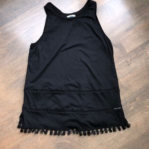 Black flowy tank with lace details